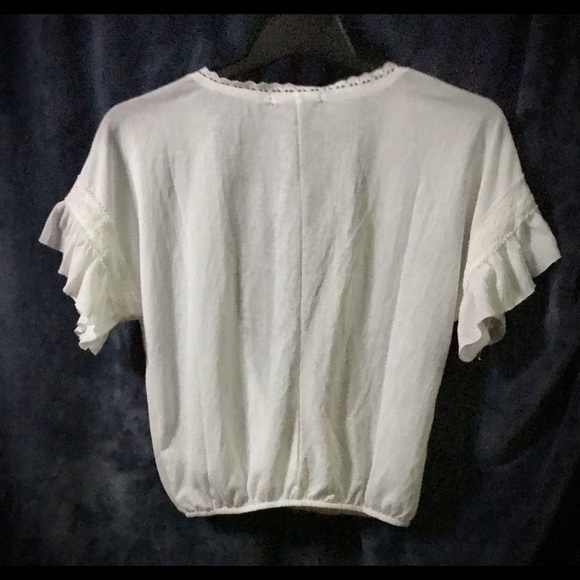 Blouse top white Women’s Ladies knit linen cotton blend Small Medium Large NWT - Picture 2 of 2